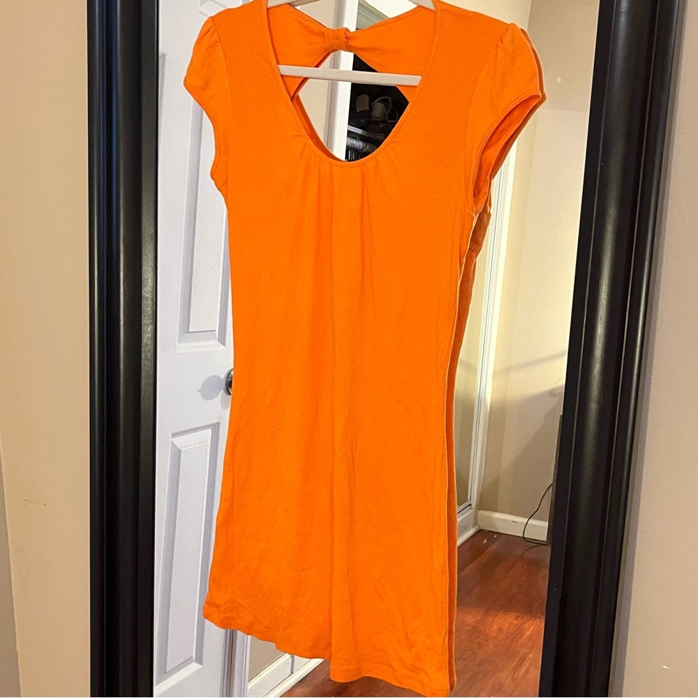 Vibrant Orange Cap Sleeve Dress